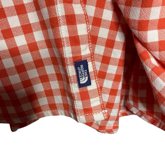 The Northface Vintage Orange and white COTTON durable button down shirt SZ-XXL - Picture 4 of 8